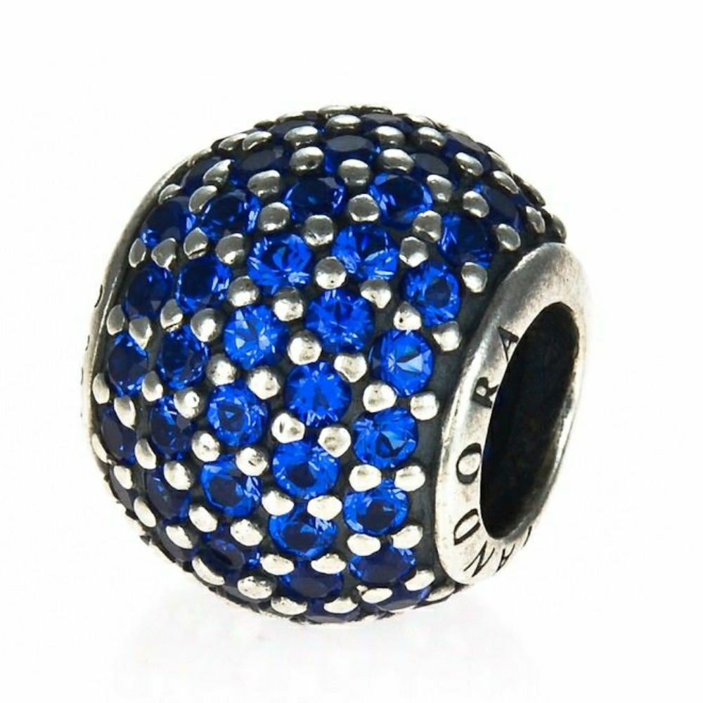 Pandora Silver Blue Pave Lights Charm w Crystals Holiday 2012 DEADSTOCK